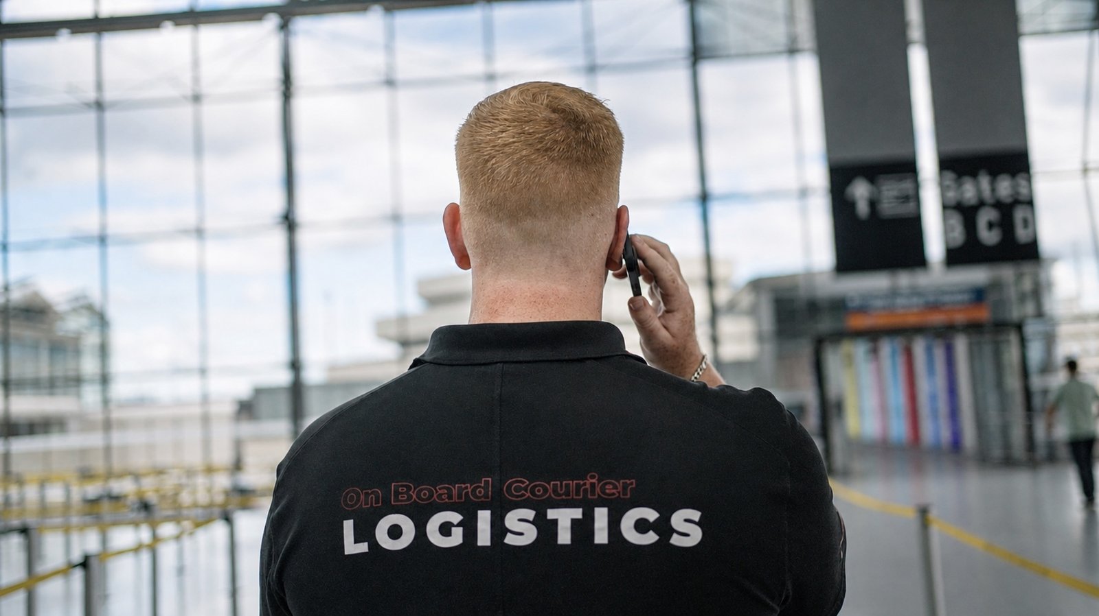 Jonathan Kolb im Einsatz am Flughafen, beim Galileo-Dreh